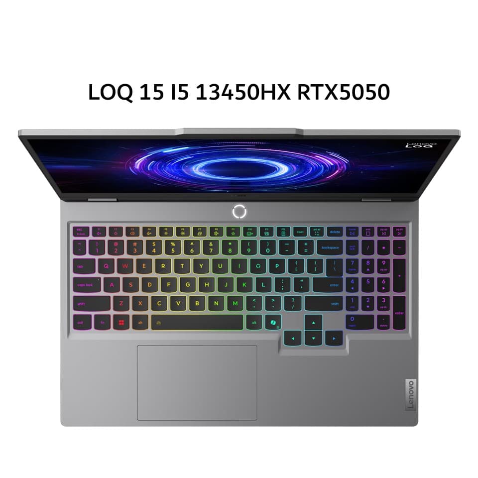 LENOVO LOQ 15 I5 13450HX RTX5050 8GB/ 16GB 512GB W11+OHS+M365B 15.6FHD IPS 144HZ 100SRGB 2Y PREM+2ADP LUNA GRY -QCID