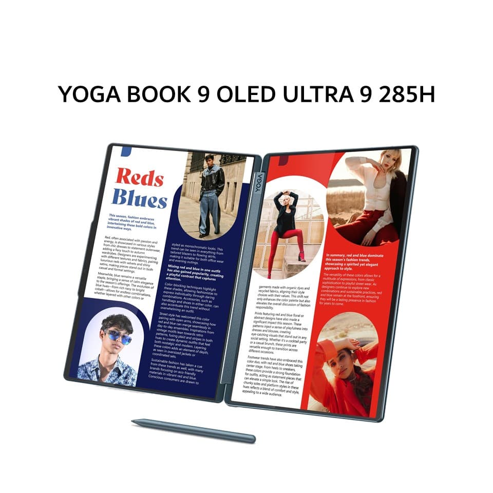 LENOVO YOGA BOOK 9 ULTRA 9 285H 32GB 1TB W11+OHS+M365 2 X 14.0 2.8K WQXGA+ OLED 120HZ (BOX KB+MOU+SLE) 3Y+3ADP TIDAL TEAL -25ID
