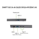 ACER SWIFT GO 14 AI OLED SFG14 RYZEN 5 AI 340 32GB 512GB W11+OHS+M365B 14.0 3K SLV -64.R9FP - Image 4