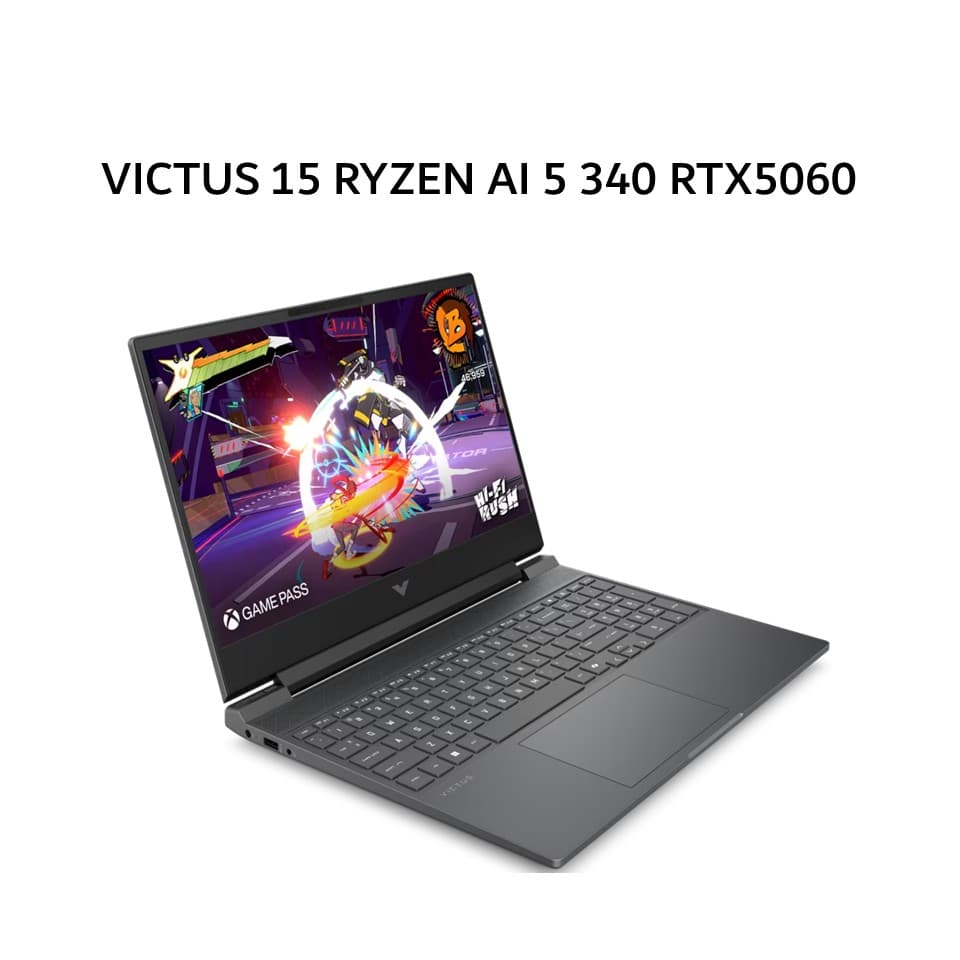 HP VICTUS 15 RYZEN AI 5 340 RTX5060 8GB/ 16GB 1TB W11+OHS+M365B 15.6FHD 144HZ 2Y+2ADP SLV -FB3888AX