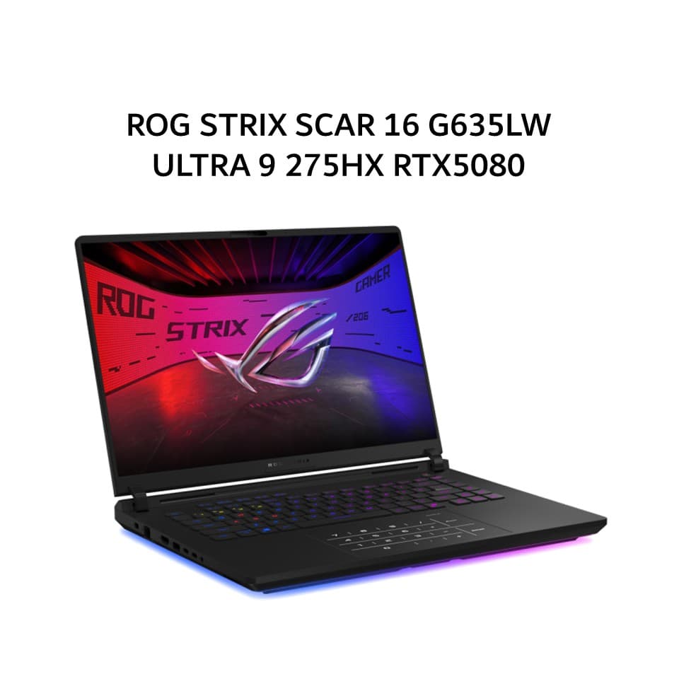 ASUS ROG STRIX SCAR 16 G635LW ULTRA 9 275HX RTX5080 16GB/ 32GB 2TB W11+OHS 16.0 2.5K MINILED 240HZ PKRGB(BOX MOU) BLK -I9N58MZT-HM