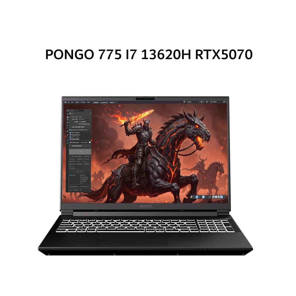 AXIOO PONGO 775 I7 13620H RTX5070 8GB/ 16GB 512GB DOS 16.0QHD 180HZ 100SRGB RGB 3Y BLK