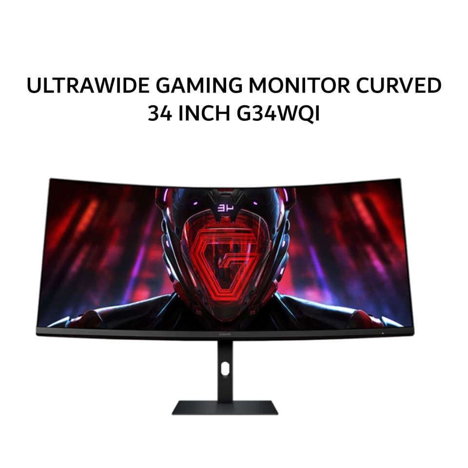 XIAOMI ULTRAWIDE GAMING MONITOR CURVED 34 INCH G34WQI VA 1500R WQHD 2K 1440P 1MS 180HZ ERGONOMIC 3Y