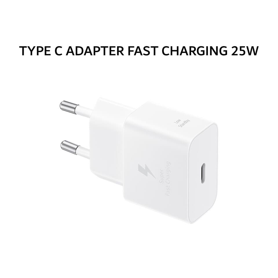 SAMSUNG TRAVEL TYPE C ADAPTER CHARGER FAST CHARGING 25W - PUTIH (GARANSI 6 BULAN)