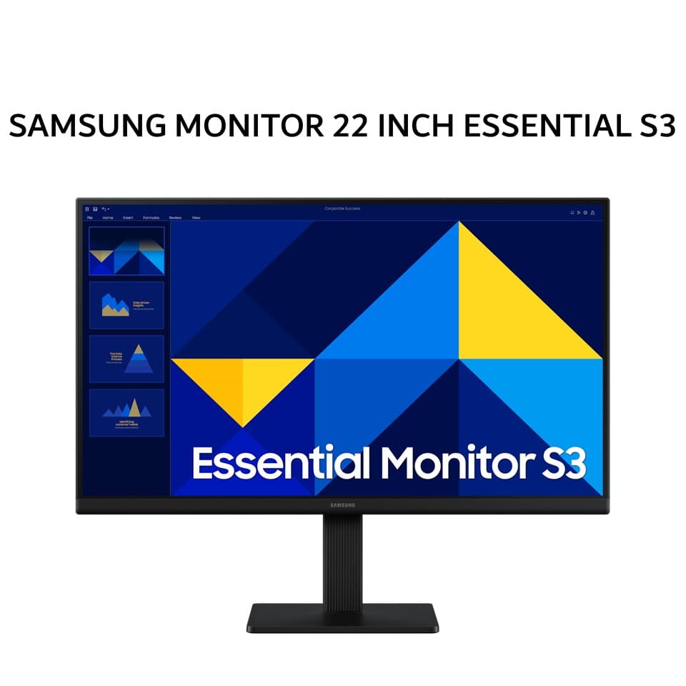 SAMSUNG MONITOR 22 INCH ESSENTIAL S3 S30GD IPS FHD 1080P 5MS 100HZ 1Y PART + 3Y SERVICE