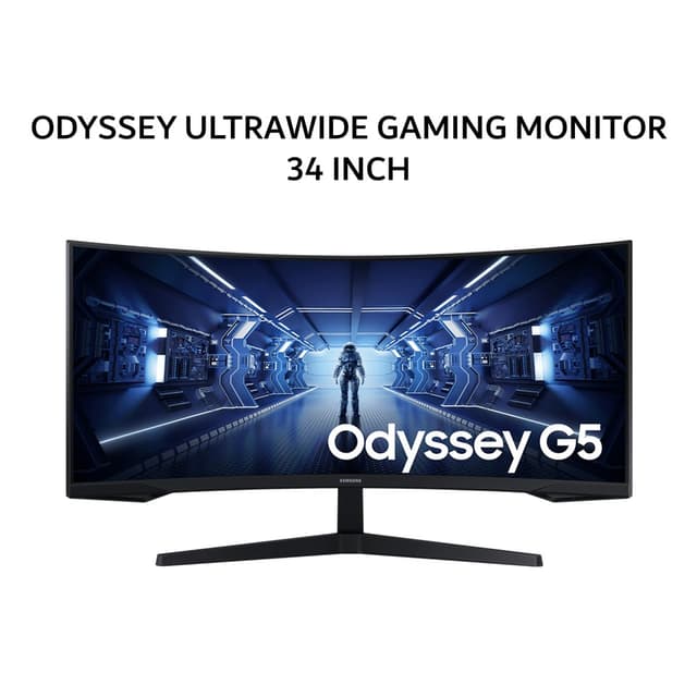 SAMSUNG ODYSSEY ULTRAWIDE GAMING MONITOR 34 INCH G5 G55T VA 1000R UWQHD 1440P 1MS 165HZ 1Y PART + 3Y SERVICE