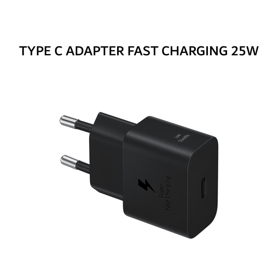 SAMSUNG TRAVEL TYPE C ADAPTER CHARGER FAST CHARGING 25W - BLACK (GARANSI 6 BULAN)