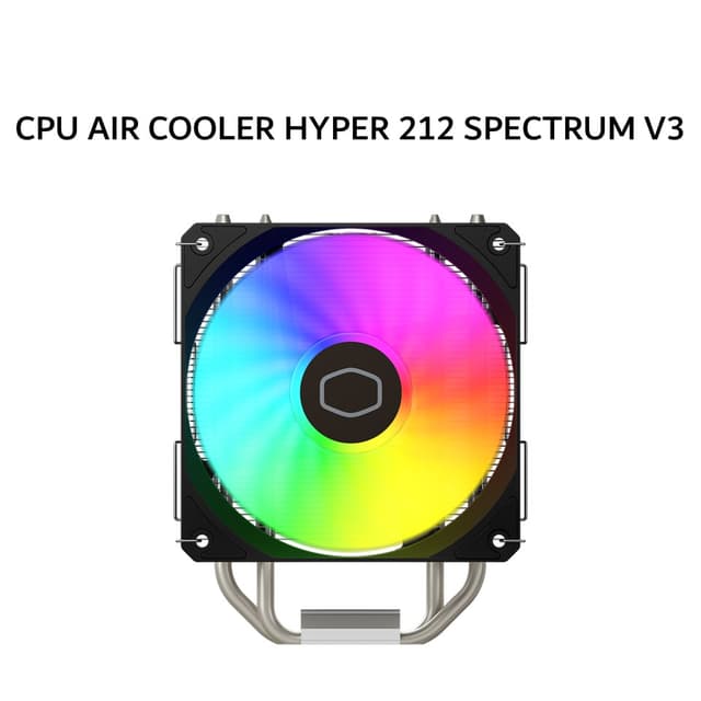 COOLER MASTER CPU AIR COOLER HYPER 212 SPECTRUM V3 (1X 120MM ARGB FAN + 4 HEATPIPES) BLACK 2Y