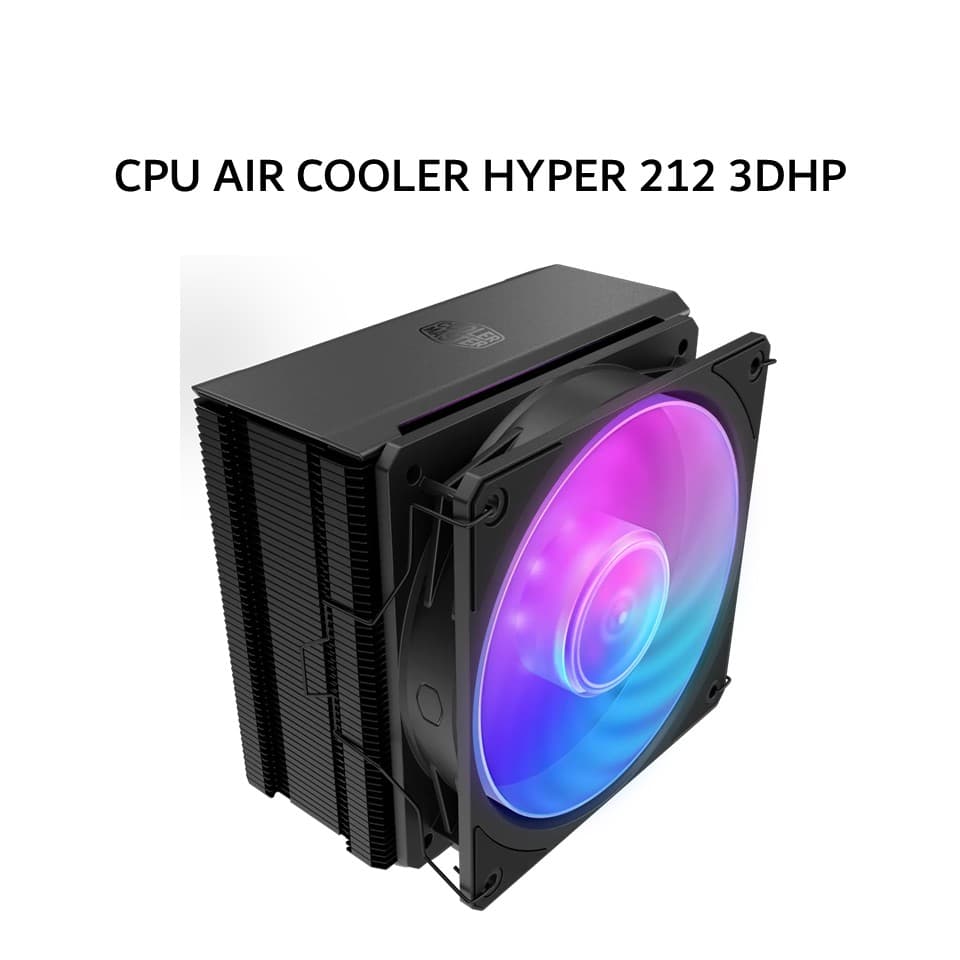 COOLER MASTER CPU AIR COOLER HYPER 212 3DHP BLACK ARGB (1X 120MM ARGB FAN + 4 HEATPIPES) BLACK 2Y