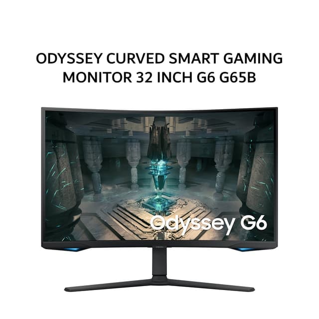 SAMSUNG ODYSSEY CURVED SMART GAMING MONITOR 32 INCH G6 G65B IPS QHD 1440P 1MS TIZEN OS WIFI 240HZ HDR 400 FULL ERGONOMIC SPEAKER 1Y PART + 3Y SERVICE