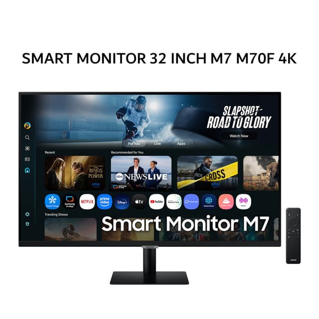 SAMSUNG SMART MONITOR 32 INCH M7 M70F VA UHD 4K 2160P 4MS 60HZ HDR10 VISION AI SPEAKER TIZEN OS WIFI BLACK 1Y PART + 3Y SERVICE