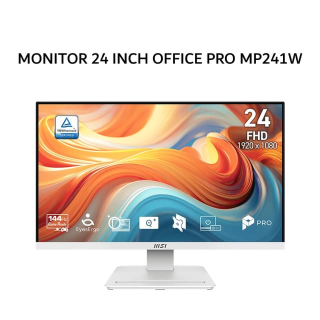 MSI MONITOR 24 INCH OFFICE PRO MP241W E14V VA FHD 1080P 1MS 144HZ HDR READY WHITE 3Y