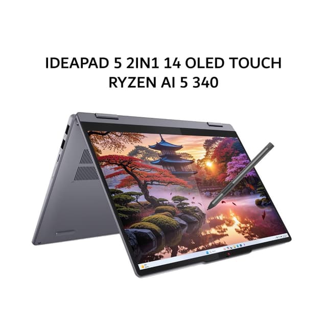 LENOVO IDEAPAD 5 2IN1 14 OLED TOUCH RYZEN AI 5 340 16GB 512GB W11+OHS+365B 14.0WUXGA PEN 2Y+2ADP GRY -63ID