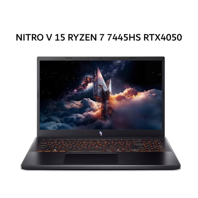 ACER NITRO V 15 RYZEN 7 7445HS RTX4050 6GB/ 16GB 512GB W11+OHS+M365B 15.6FHD 180HZ 100SRGB BLIT 2Y+ADP BLK -42.R60U