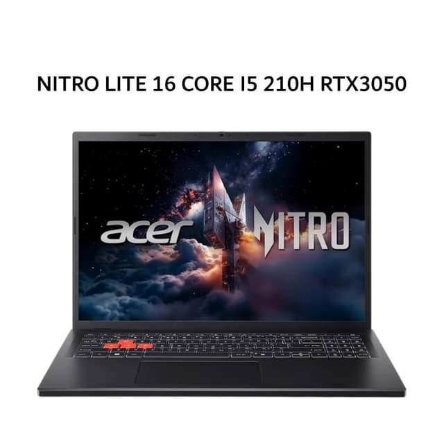 ACER NITRO LITE 16 CORE I5 210H RTX3050 6GB/ 16GB 512GB W11+OHS 16.0WUXGA 180HZ 100SRGB BLIT 2Y+ADP BLK -71G.5613