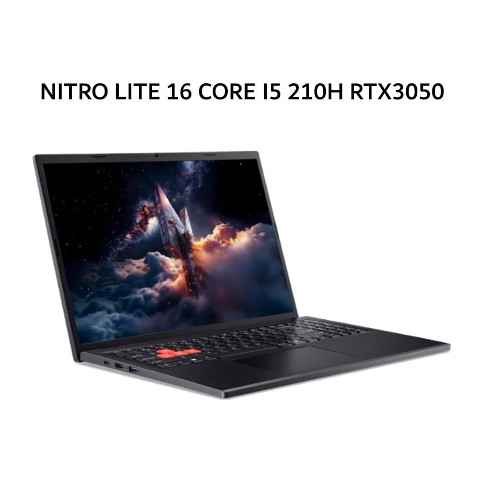 ACER NITRO LITE 16 CORE I5 210H RTX3050 6GB/ 16GB 512GB W11+OHS 16.0WUXGA 180HZ 100SRGB BLIT 2Y+ADP BLK -71G.5613