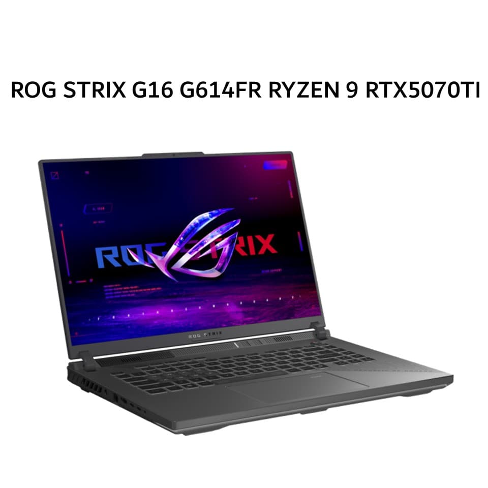 ASUS ROG STRIX G16 G614FR RYZEN 9 9955HX3D RTX5070TI 12GB/ 32GB 1TB W11+OHS+M365B 16.0WQXGA 240HZ 100DCIP3 (BOX MOU) GRY -R9NT7C6G-HM