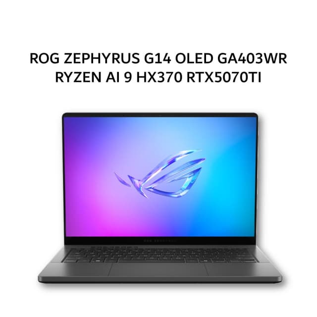 ASUS ROG ZEPHYRUS G14 OLED GA403WR RYZEN AI 9 HX370 RTX5070TI 12GB/ 32GB 2TB W11+OHS+M365B 14.0QHD 120HZ (BOX MOU) GRY -R9NT7OL6G-HM