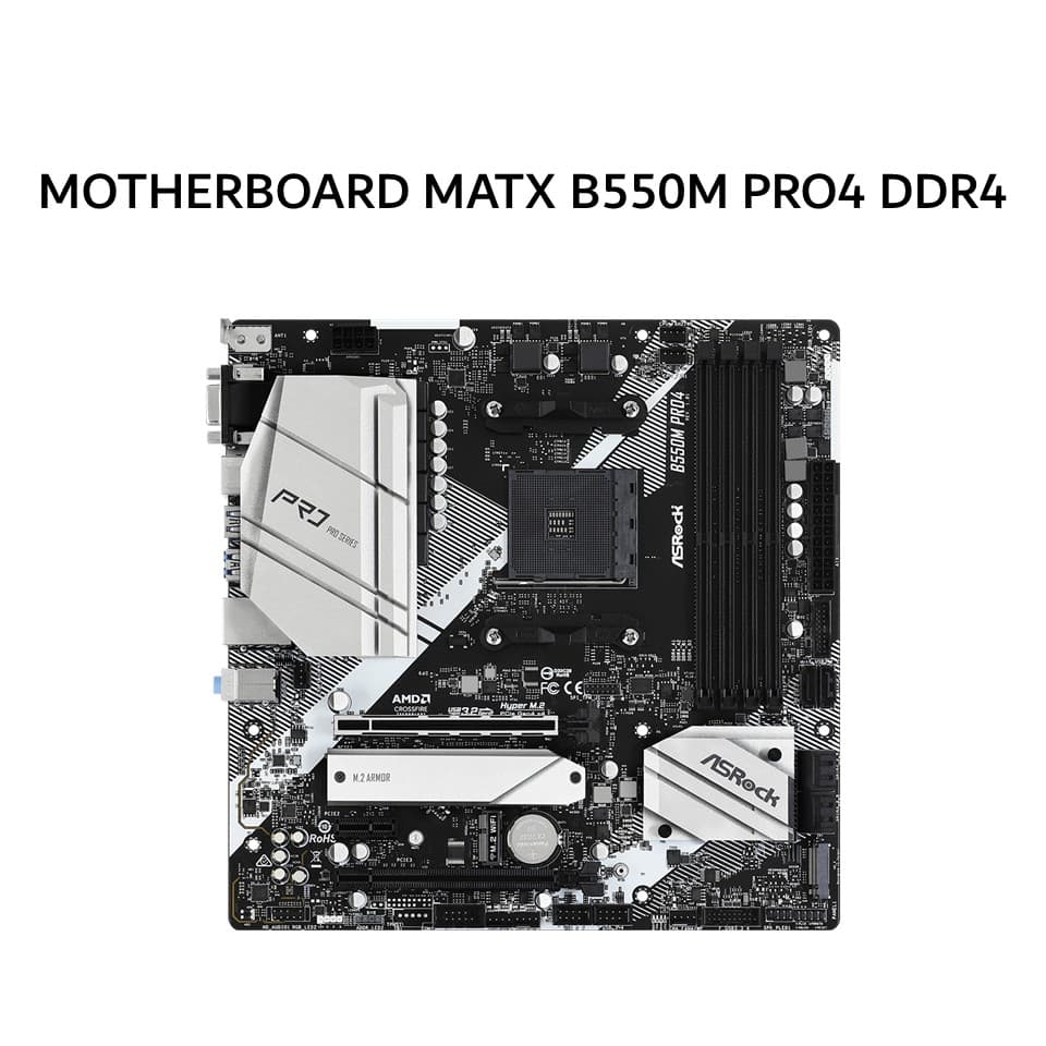 ASROCK MOTHERBOARD MATX B550M PRO4 DDR4 AM4 /AMD 3Y